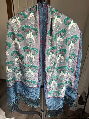 Museum of Fine Arts Boston 100% Silk Fringe Scarf Art Nouveau